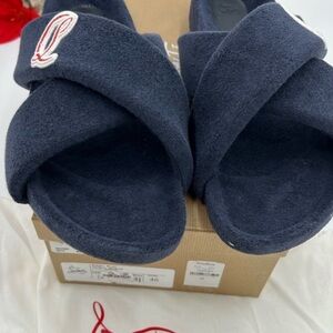 Me s Christian Louboutin BIZZU CROSS STRAP TERRY CLOTH SLIDES . Size 46